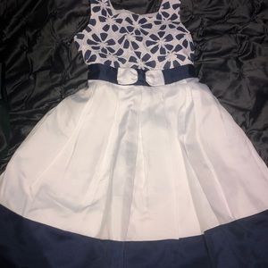 Girls blue and white dress